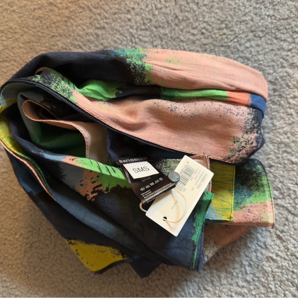 NWT Marimekko Multicolor Abstract Scarf - Picture 7 of 7